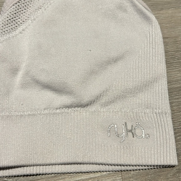 Ryka Light Support Sports Bra - White with Grey Straps - Picture 3 of 5